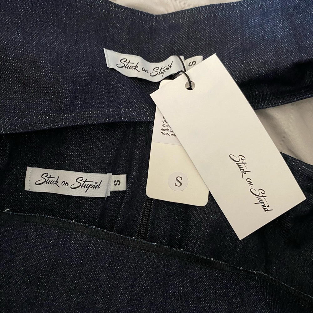 Stuck on Stupid | NWT’s cyber Y2K “Mary Jane Denim Set” pleated lace mini dress - Picture 6 of 7